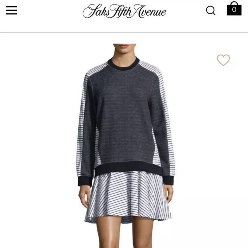 Prose & Poetry Tanner Sweatshirt Striped Dress - size L - Picture 2 of 8